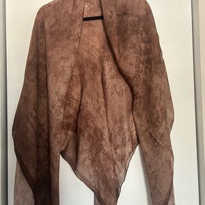 Pure Silk Large Hijab Square Scarf Brown 150cm x 150cm